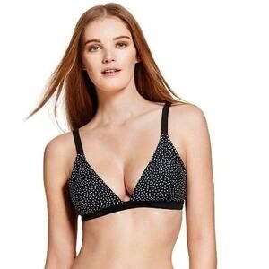 Marimekko Black and White Polka Dot Bathing Suit Bikini Swim Top Size XS